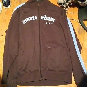 Brown and blue urban  up jacket